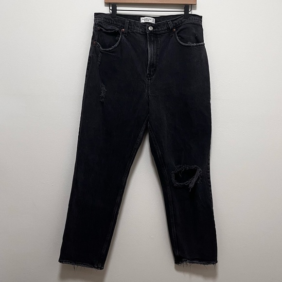 Abercrombie & Fitch 90s Ultra High Rise Straight Jean Black Size 33/16 - Picture 3 of 11